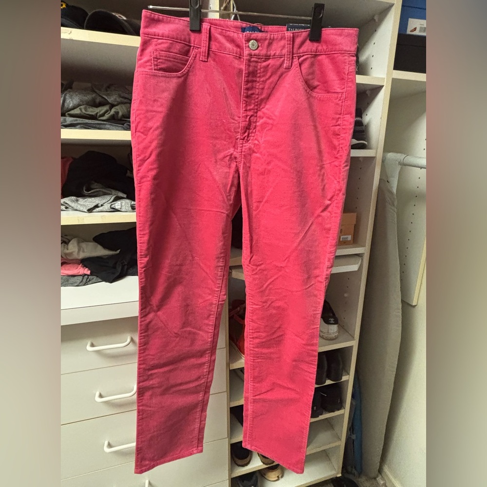 NWT Talbots Women's High-Waist Straight-Leg Corduroy Jeans - hot pink